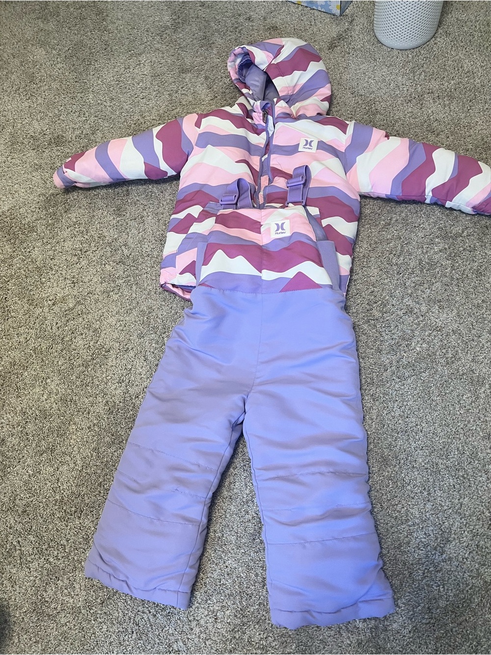 Hurley Lilac and Pink Girls Snow Pants Set